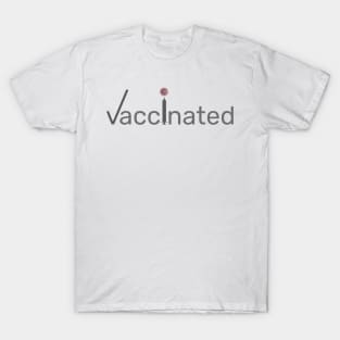 Vaccinated vaccine injector and virus Gray Red T-Shirt